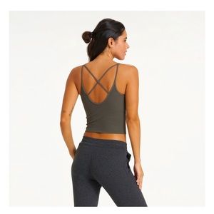 EUC Vuori Rib Crop, Oregano, Size Small